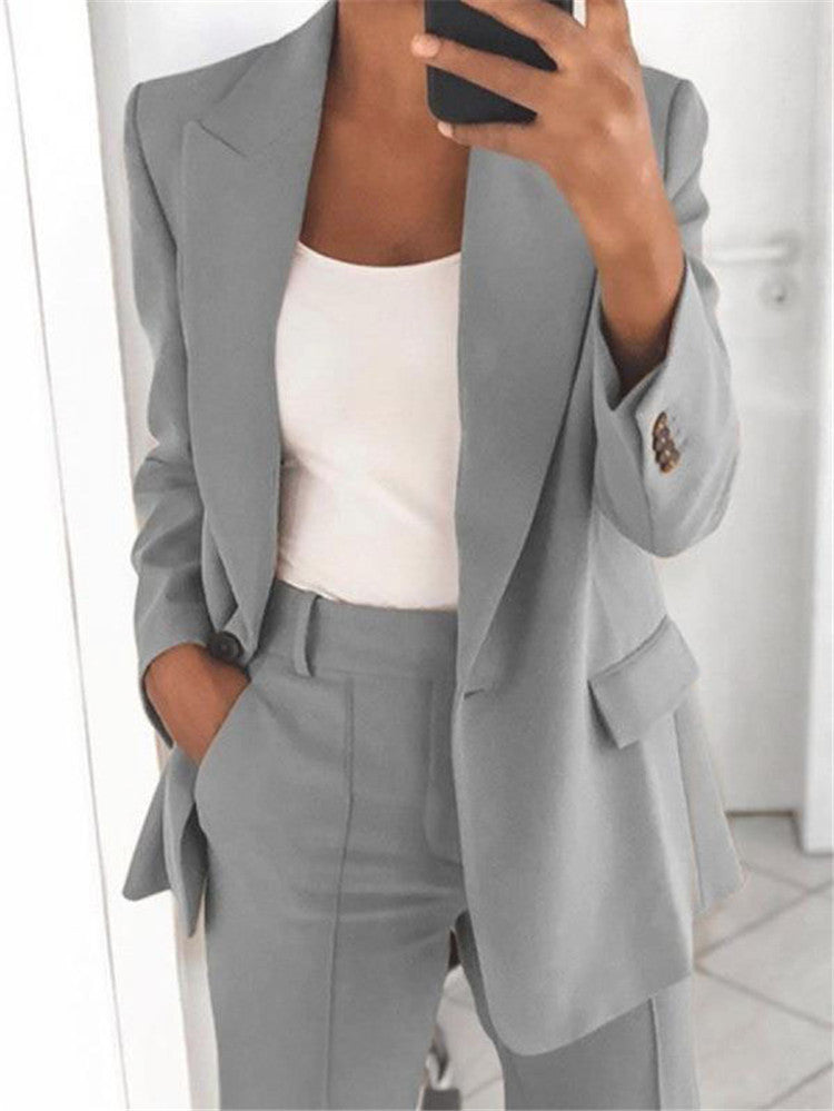 ElanWear Women’s Slim Fit Collared Cardigan – Elegant Long Sleeve Casual Outerwear Jacket