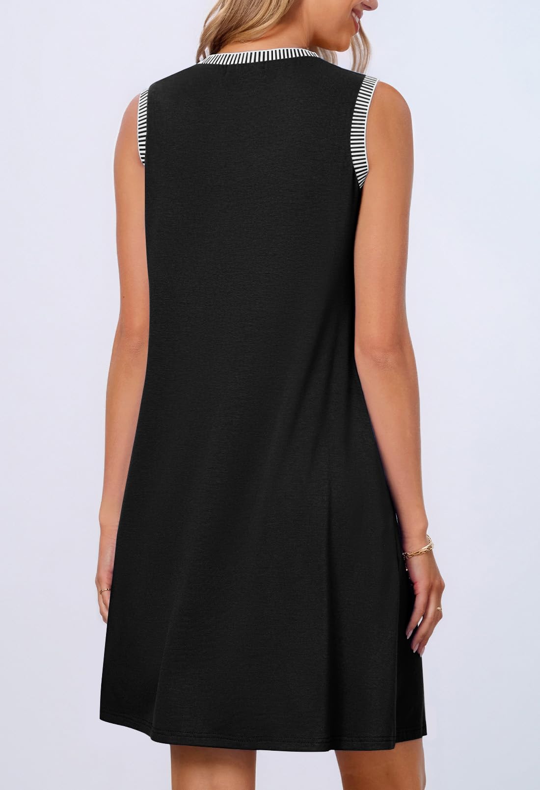 ElanWear Women’s Sleeveless Mini Sundress – Casual Summer Beach Vacation Tank Dress with Pockets