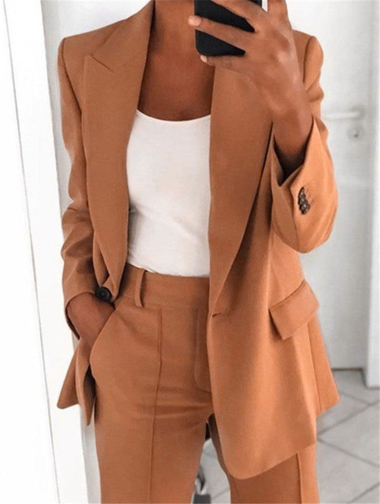 ElanWear Women’s Slim Fit Collared Cardigan – Elegant Long Sleeve Casual Outerwear Jacket