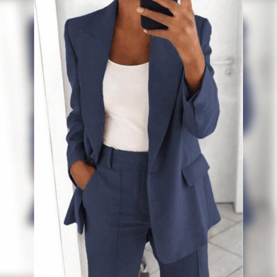 ElanWear Women’s Slim Fit Collared Cardigan – Elegant Long Sleeve Casual Outerwear Jacket