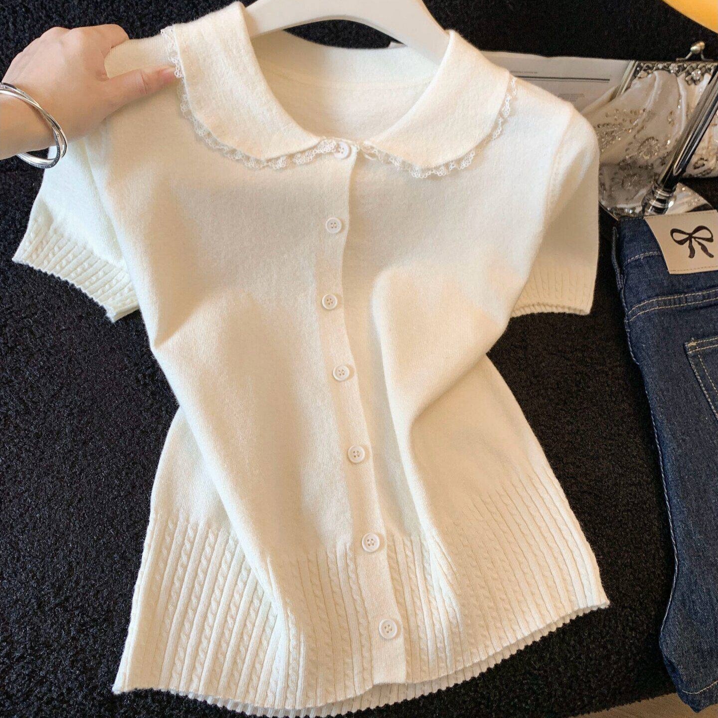 ElanWear Women’s Summer Knit Pullover Top – Loose Fit Lightweight Elegant Casual Bottoming Shirt
