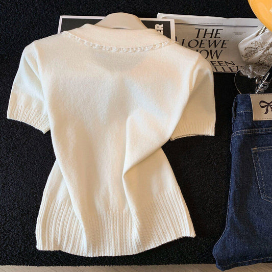 ElanWear Womenβs Summer Knit Pullover Top β Loose Fit Lightweight Elegant Casual Bottoming Shirt