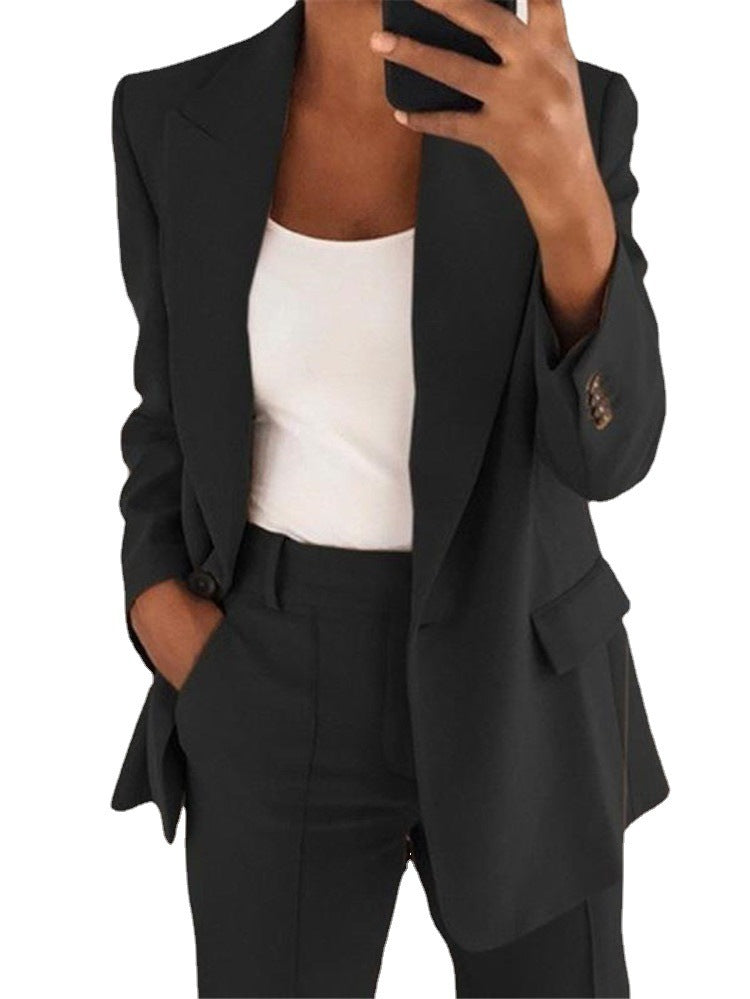 ElanWear Women’s Slim Fit Collared Cardigan – Elegant Long Sleeve Casual Outerwear Jacket