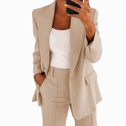 ElanWear Women’s Slim Fit Collared Cardigan – Elegant Long Sleeve Casual Outerwear Jacket